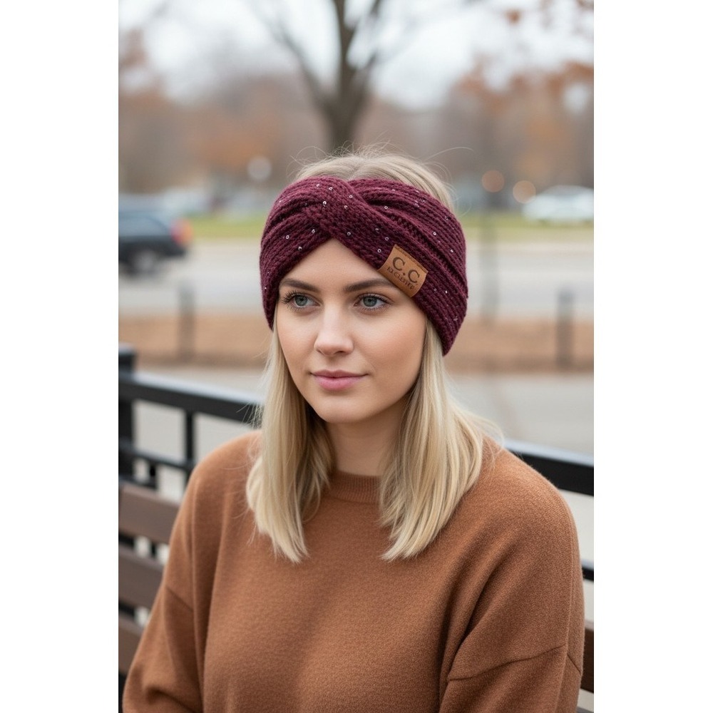 C.C Exclusives Womens Knit Headwrap Ear Warmer Headband Burgundy lot of 12 NWT